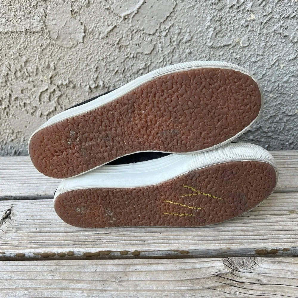 Superga Shoes Unisex Men Size 7 Women Size 8.5 2790 Low-Top Black Platform Y2K